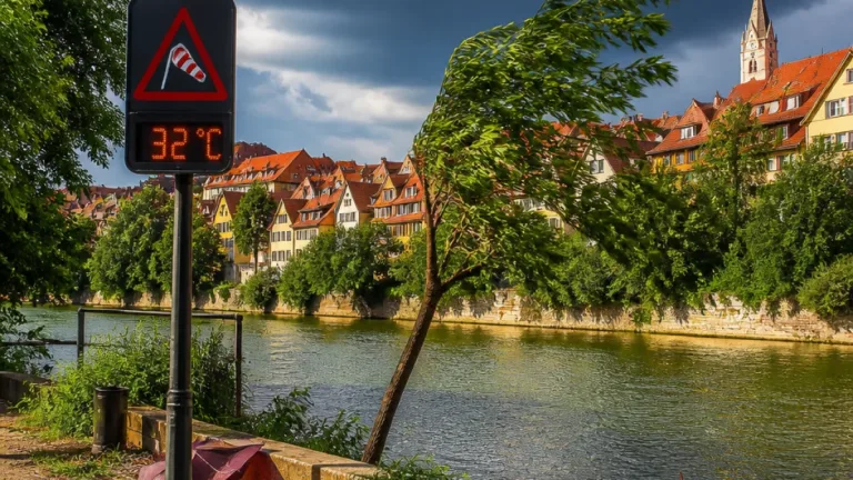 Tübingen: Hitze, Windböen und Regen — DWD warnt vor starker Wärmebelastung