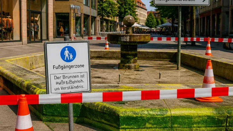 Unbekannte färben Brunnenwasser in Fürth neongrün – Kripo ermittelt