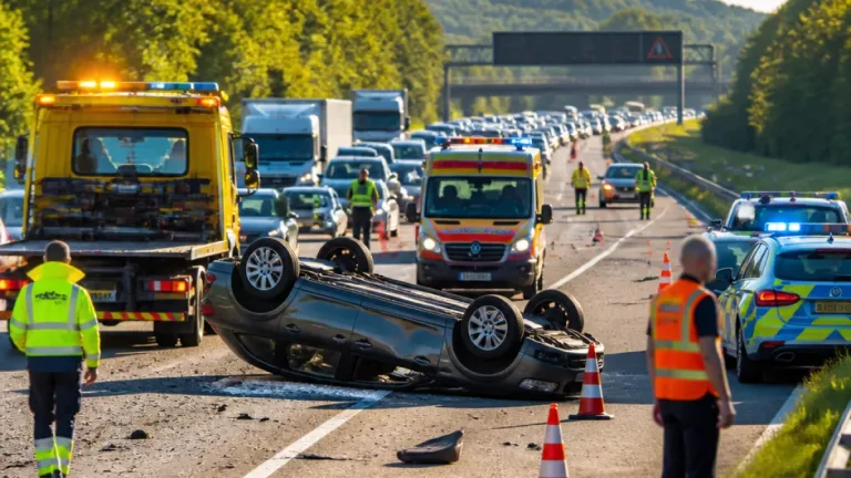 Unfall auf A5 blockiert Richtung Heidelberg – fünf Kilometer Stau, ein Leichtverletzter