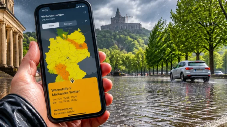 Unwetterwarnung: Starke Gewitter über Kassel – DWD mahnt zu Vorsicht