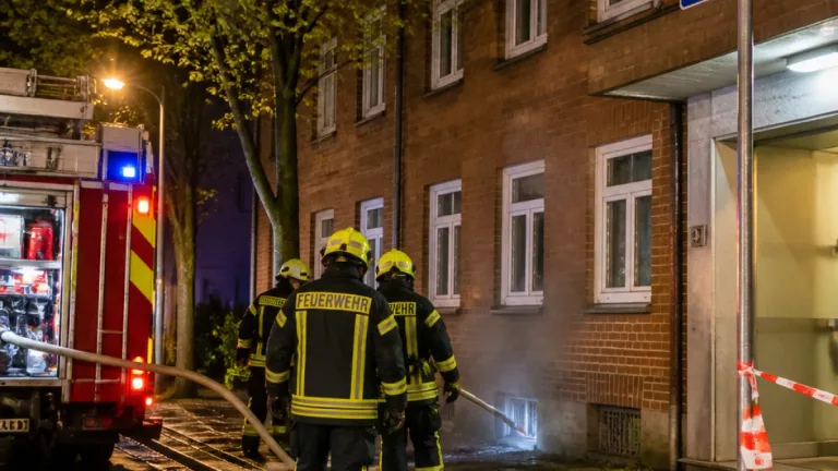 Verdacht auf Brandstiftung in Stralsund: Feuer im Keller des Knieperdamms schnell gelöscht