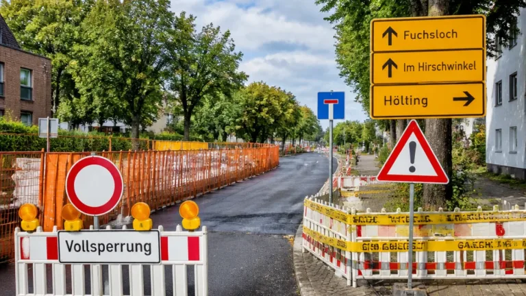 Vier Straßensperrungen in Gelsenkirchen: Baustellen und Gasleitung beeinflussen den Verkehr