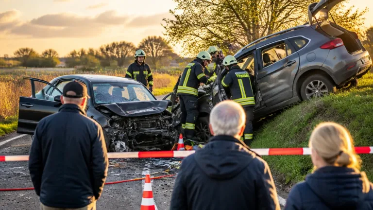 Vier Verletzte nach Frontalzusammenstoß im Alten Land – Wagen landet teilweise auf Deich