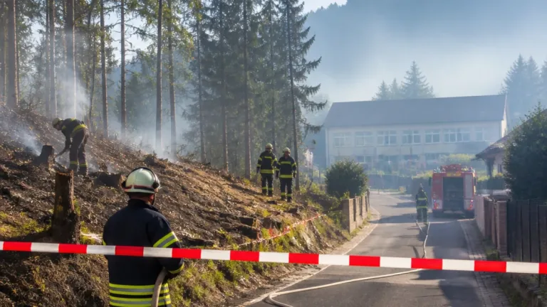 Waldbrand bei Gebhardshain: Einsatzkräfte suchen weiter nach Glutnestern – Anwohner zurückgekehrt
