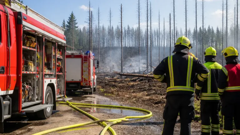 Waldbrand bei Illingen gelöscht – Großlage beendet, Nachlöscharbeiten laufen