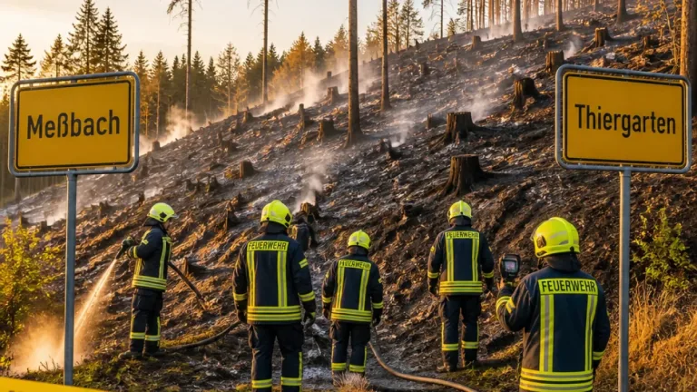 Waldbrand bei Plauen: Feuer auf rund 7 Hektar – Suche nach Glutnestern läuft