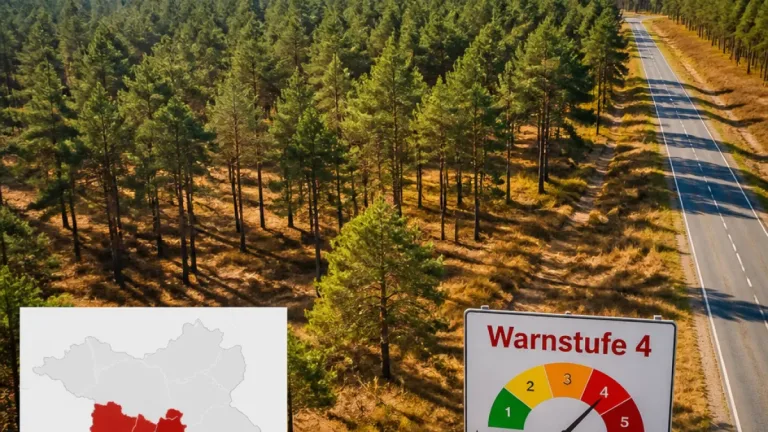 Waldbrandrisiko in Brandenburg steigt: drei Landkreise auf Warnstufe 4