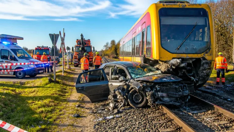 Zug-Auto-Kollision bei Ludwigsburg: Strecke nach Unfall stundenlang gesperrt