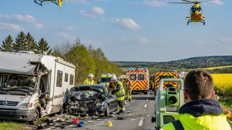 Zwei Tote und mehrere Schwerverletzte nach Frontalcrash auf B252 bei Diemelstadt-Rhoden