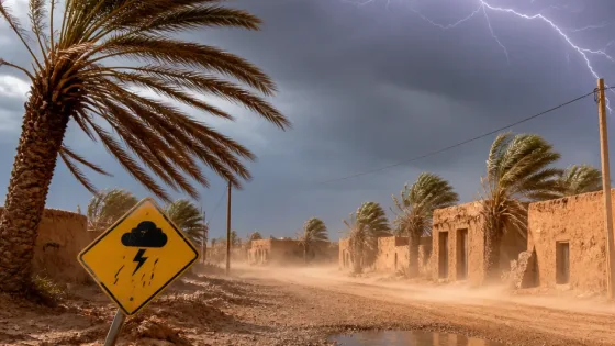 الديوان الوطني للأرصاد يطلق يقظة صفراء لأمطار ورعود وزوابع رملية تشمل عين قزام