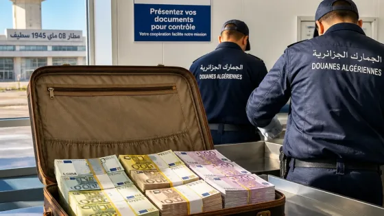 الجمارك بسطيف تحجز 12.000 أورو غير مصرح بها خلال تفتيش راكبة قادمة من ليون