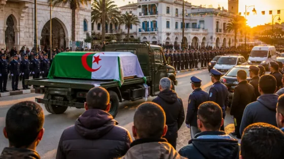 نقل جثمان الشرطي نحو القصر الكبير في موكب أمني مهيب