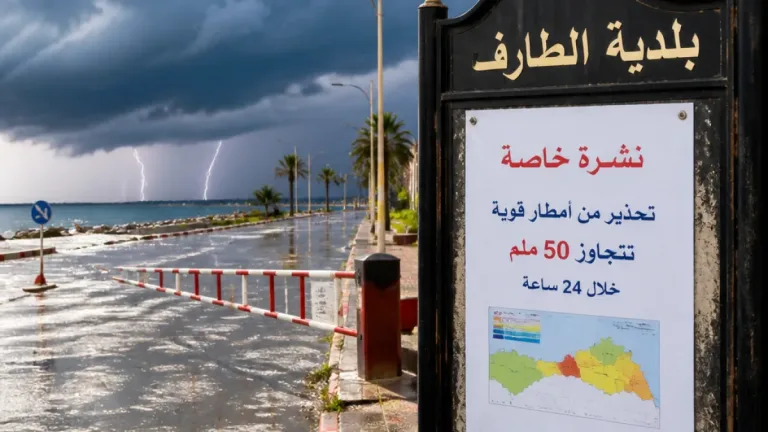 الأرصاد تحذر: أمطار رعدية قد تتجاوز 50 ملم تشمل الطارف ومناطق شرق البلاد