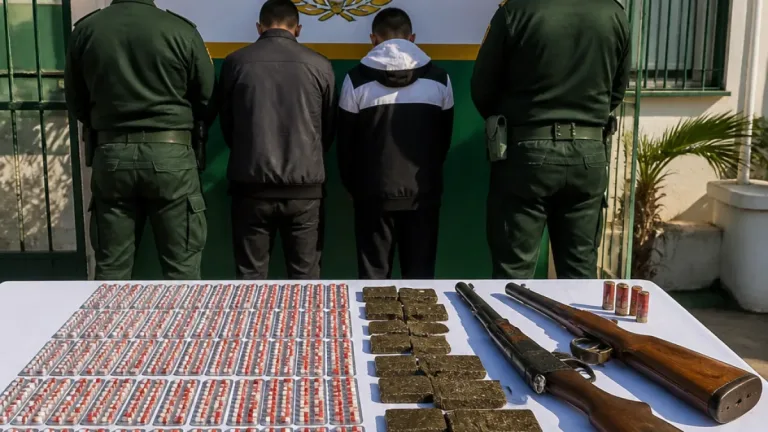 الدرك الوطني بالبليدة يقبض على سبعة مشتبهين ويحجز كميات من الأقراص المهلوسة وسلاحين ناريين