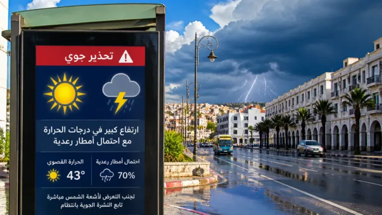 الديوان الوطني للأرصاد يحذر من موجة حر وأمطار رعدية تضرب 9 ولايات يوم الأربعاء 19 أوت