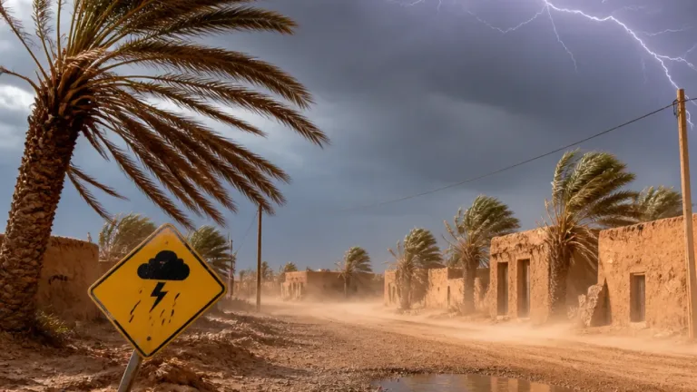 الديوان الوطني للأرصاد يطلق يقظة صفراء لأمطار ورعود وزوابع رملية تشمل عين قزام