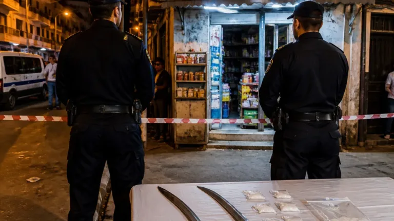 أمن الشط يوقف شخصاً متهماً بحيازة أسلحة بيضاء ومخدرات وإثارة الرعب في حي سكني