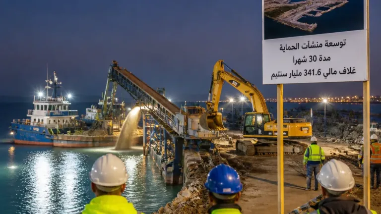 انطلاق أشغال توسعة منشآت الحماية بميناء الصيد بسيدي لخضر لتقليص ظاهرة الترمل
