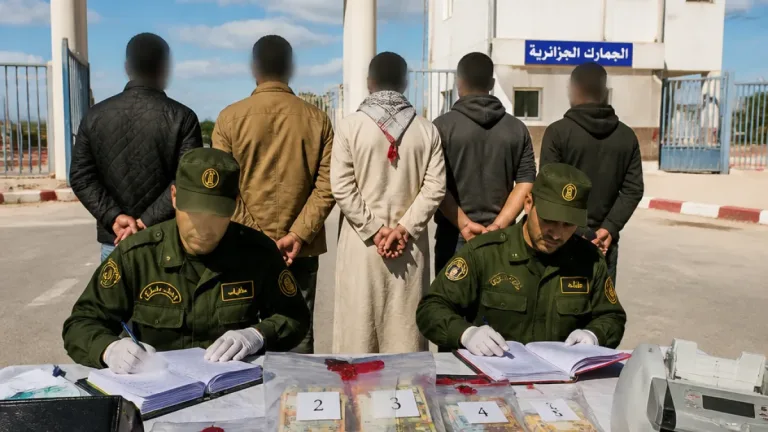 حجز نحو 77 ألف أورو وتوقيف خمسة أشخاص بمعبر الحدادة في سوق أهراس