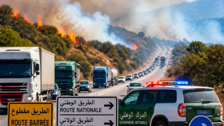 حرائق تغلق أجزاء من الطرق السيارة والولائية والوطنية في عنابة وسواحل الشرق