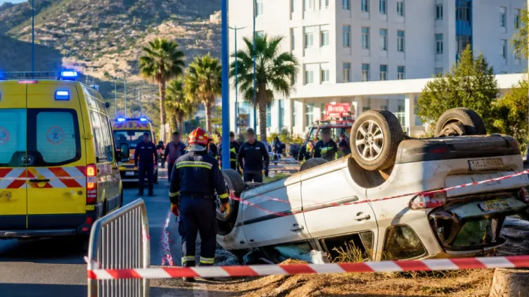 حوادث مرورية بتاورة تسفر عن وفاة شخصين بعد انحراف وانقلاب سيارة عند المدخل