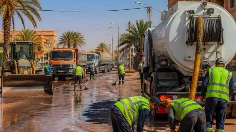 سلطات جانت تكثف التدخلات الميدانية لمعالجة آثار الأمطار وضمان انسيابية الحركة