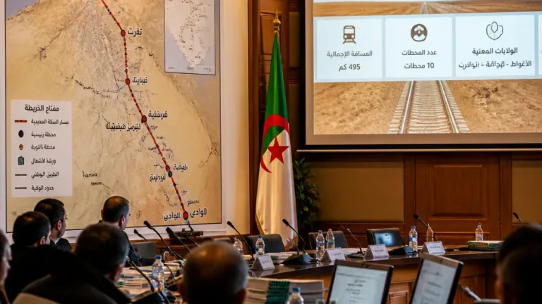 تقدم في الإجراءات التحضيرية لمشروع خط السكة الحديدية الأغواط–غرداية–المنيعة بطول 495 كلم