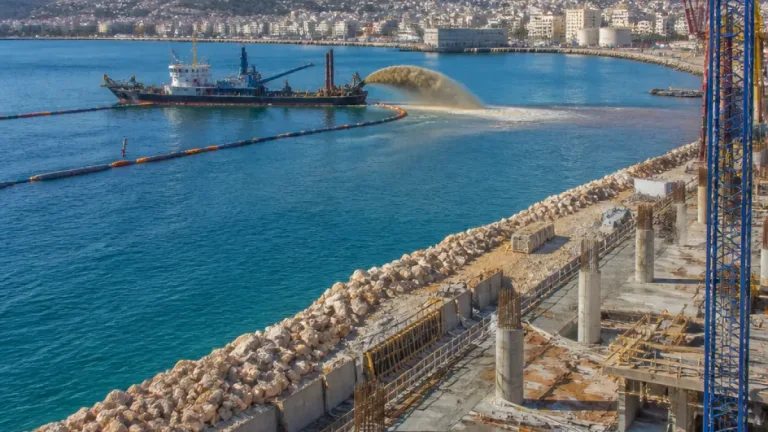 تقدم ملحوظ في أشغال توسعة ميناء عنابة ووتيرة جرف رمال تصل إلى 24 ألف م³ يومياً