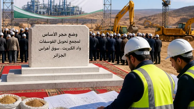 وضع حجر الأساس لمركب تحويل الفوسفات بوادي الكبريت بسوق أهراس بطاقة إنتاجية أولية عالية