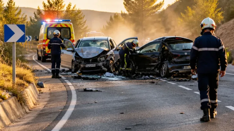 وفاتان وجرحى خطيرون إثر تصادم سيارتين على الطريق الولائي رقم 64 بسطيف