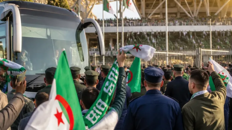 وصول المنتخب الجزائري إلى تيزي وزو استعداداً لمواجهة زامبيا وملعب حسين آيت أحمد مكتظ