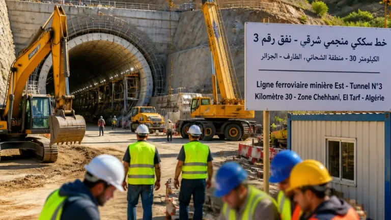 وزير الأشغال يعاين تقدم أشغال نفق بمشروع الخط السككي المنجمي الشرقي في الطارف