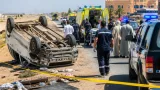 انقلاب سيارة ربع نقل بغرب النوبارية يوقع 11 مصابًا بينهم حالات اشتباه كسور وارتجاج