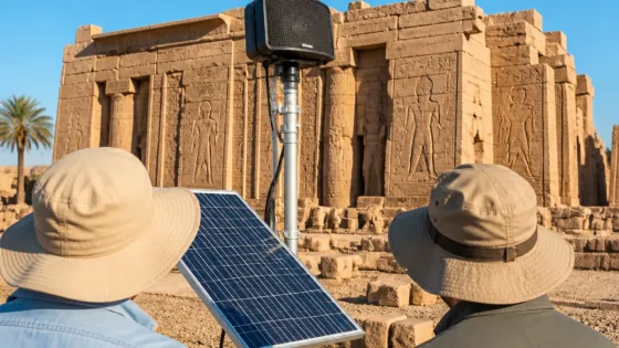 تجربة تقنية صوتية شمسية لحماية معبد هابو بالأقصر ضمن جهود صون الآثار