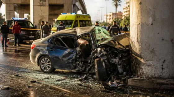 حادث مروع أسفل كوبري شبين الكوم يودي بحياة سيدة وإصابة آخرين