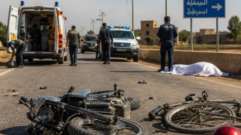 مصرع شاب وإصابة آخر في حادث تصادم دراجتين أمام عزبة غنام بالسنبلاوين