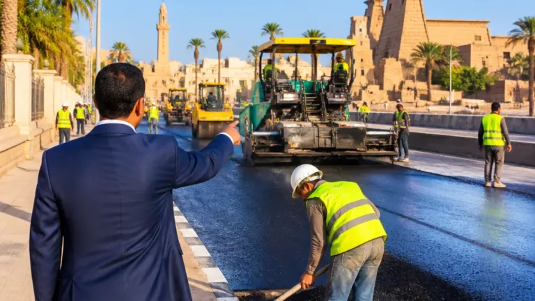 محافظ الأقصر يتفقد أعمال رصف وتركيب بلدورات في شارع خالد بن الوليد تمهيدًا لتحديث محور حيوي