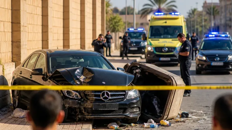 مصرع عامل نظافة بصدم سيارة صعدت الرصيف في شارع الجيش بالمنصورة