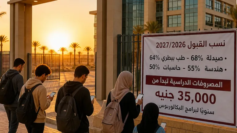 جامعة الوادي الجديد الأهلية تحدد نسب القبول وبرامج جديدة ورسوم تبدأ من 35 ألف جنيه