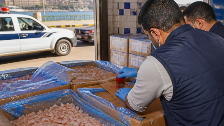 تموين بورسعيد يحجز كميات كبيرة من الجمبري المجمد منتهي الصلاحية ويحول المخالفين للنيابة