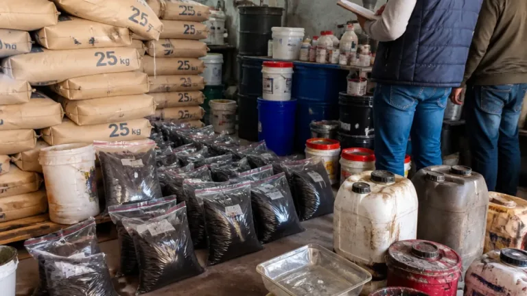 تموين بني سويف تضبط مصنعاً غير مرخّص لإنتاج فلفل أسود مغشوش بمركز ناصر