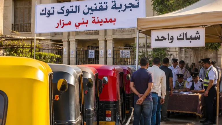 المنيا تطلق تجربة تقنين مركبات «التوك توك» ببني مزار ضمن خطة تنظيم النقل المحلي