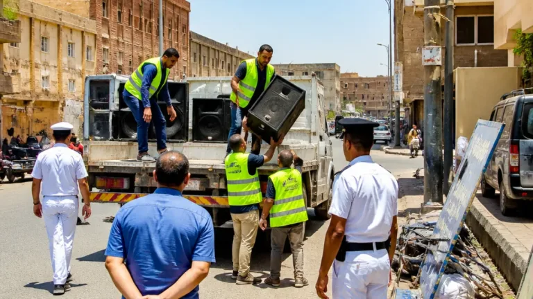 حملة يومية لضبط أجهزة الصوت والإشغالات في الكردي بقيادة محافظ الدقهلية