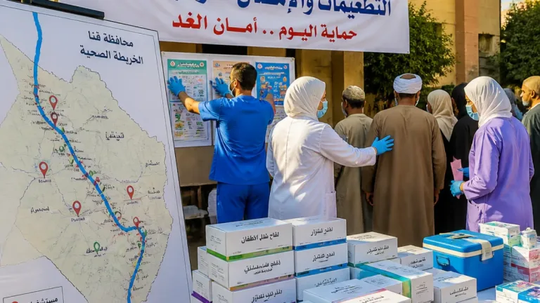 إعلان محافظ قنا وتوجيهات الصحة بشأن توافر اللقاحات والأمصال في محافظة قنا