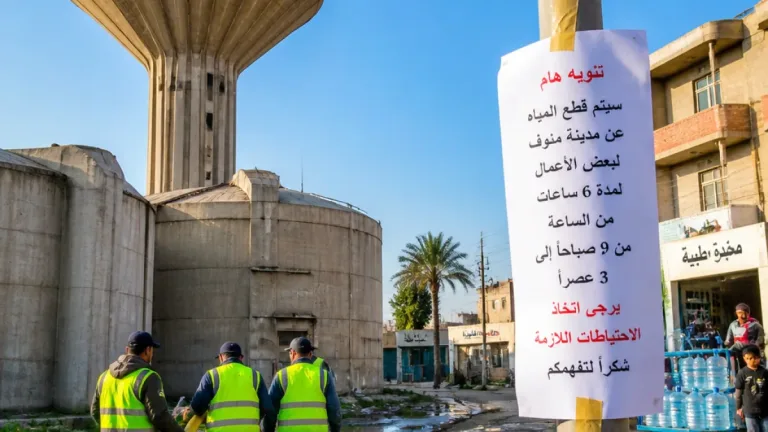 شركة مياه المنوفية تعلن قطع المياه 11 أغسطس لمدة 6 ساعات عن منوف وسرس الليان وقرى مجاورة