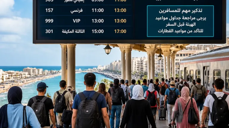 مواعيد رحلات القاهرة–الإسكندرية اليوم: جدول تفصيلي لأنواع القطارات ومواعيد الوصول