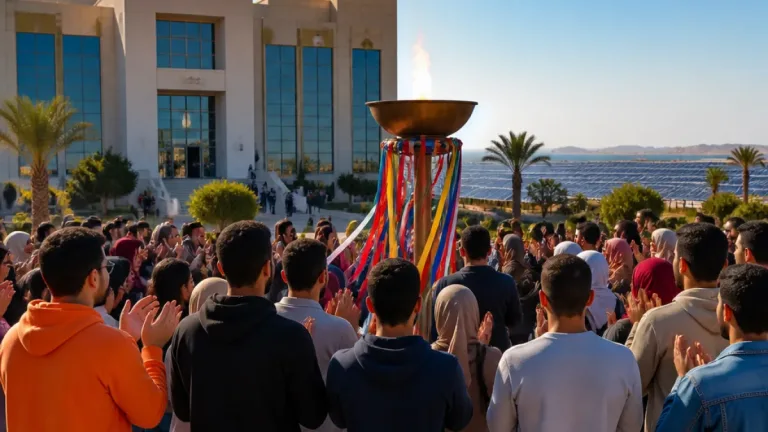 شعلة «أسبوع شباب الجامعات والمعاهد العليا الـ14» تحط في جامعة أسوان وتزور محطة بنبان