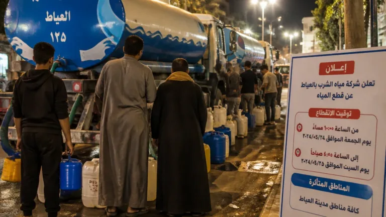 انقطاع مياه لمدة 14 ساعة عن مدينة العياط وعدد من قرى الجيزة لربط خط رئيسي