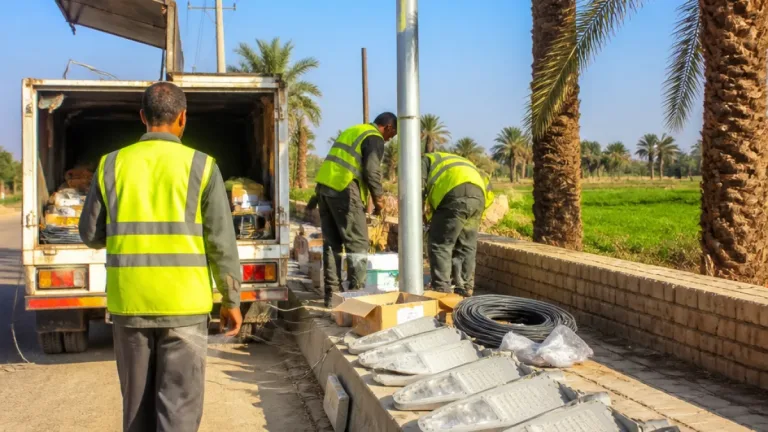 محافظة أسيوط تكثف صيانة أعمدة وكشافات الإنارة بقرية الدوير في صدفا
