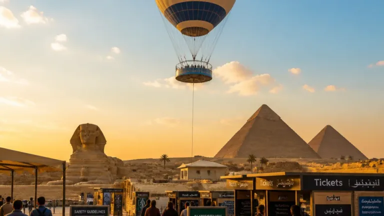 تجربة سياحية جديدة قرب أهرامات الجيزة: بالون ثابت يرتفع 150 متراً للخدمة التجريبية